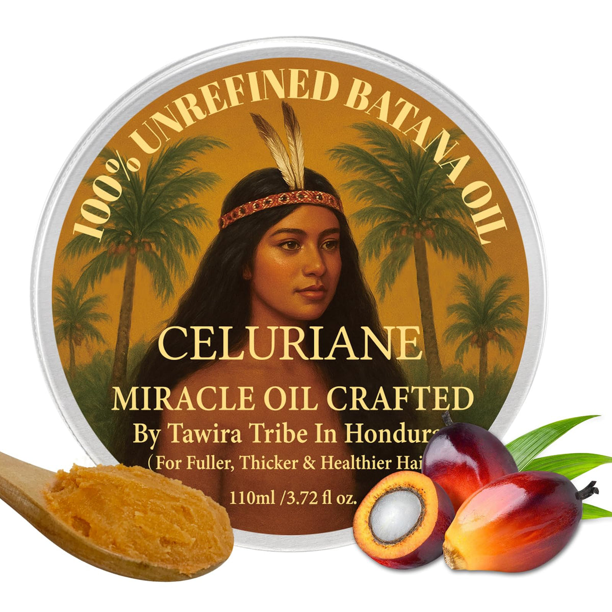 Celuriane bottle front view showing pure batana oil benefits