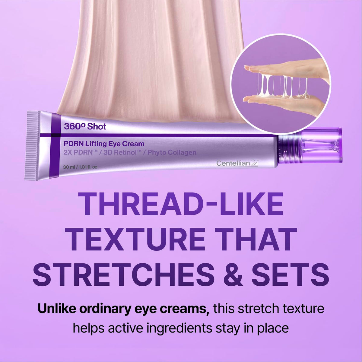 CENTELLIAN 24 application under-eye demo illustrating gentle smoothing benefit