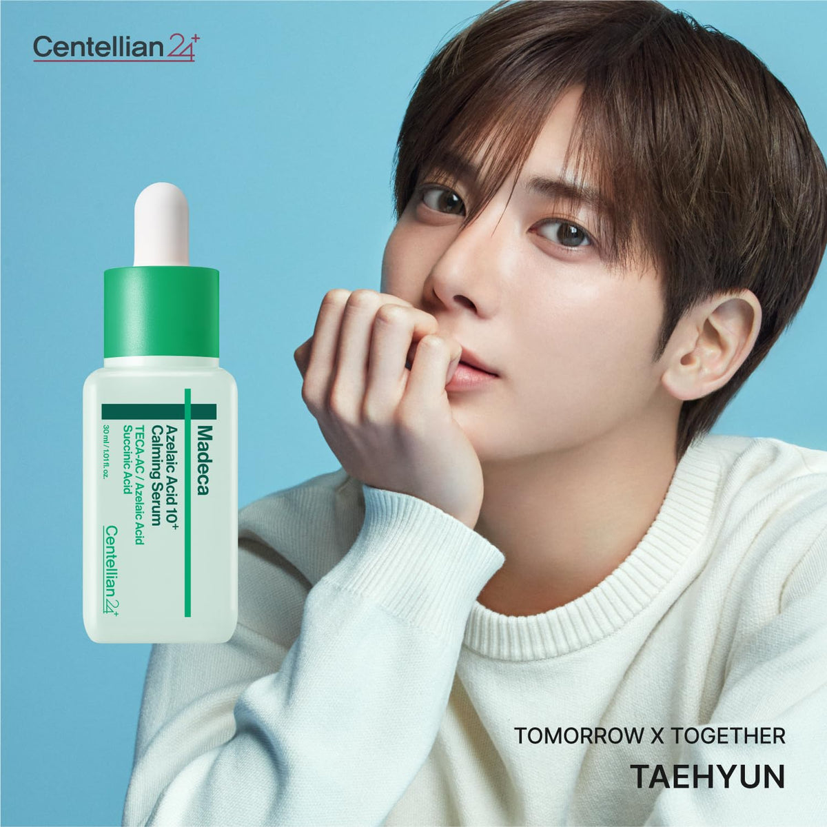 CENTELLIAN 24 serum dropper dispensing a clear drop, highlighting precise dosing for targeted spot and all-over use