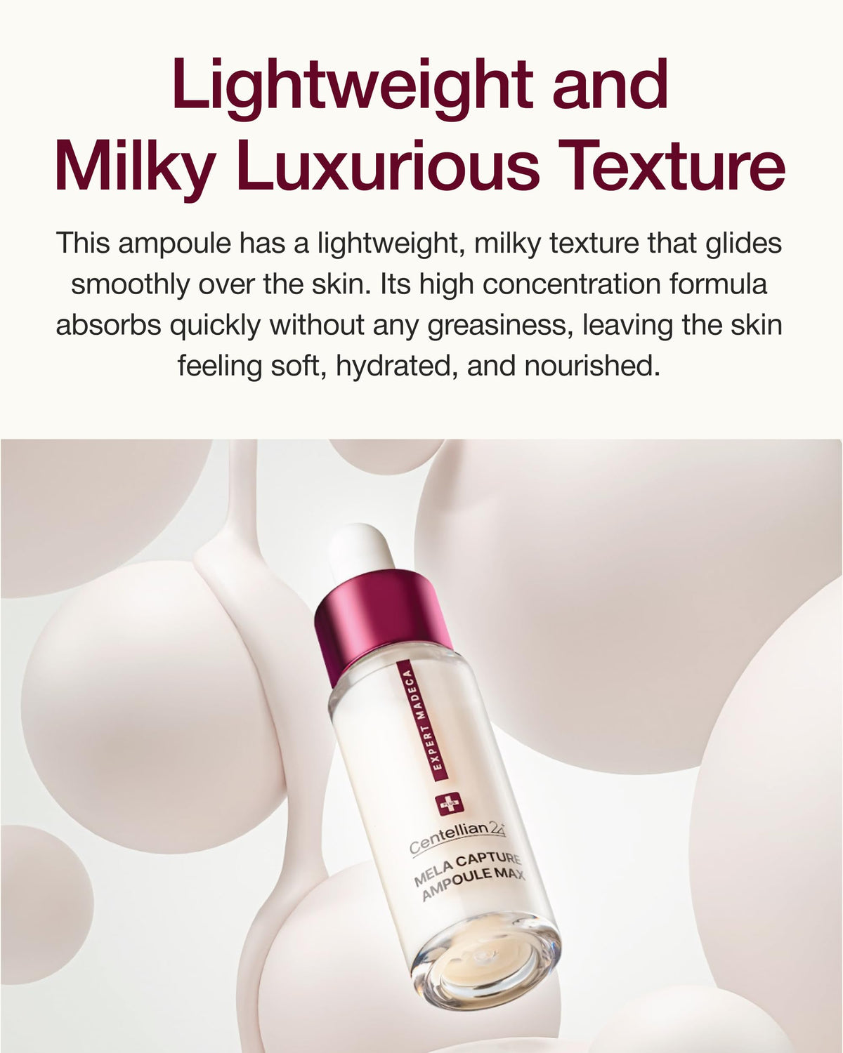 CENTELLIAN 24 product applied on skin demonstrating smoothness benefit