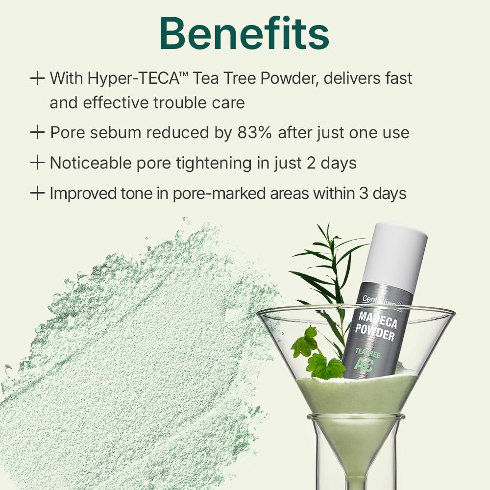 CENTELLIAN 24 powder texture close-up highlighting micro-powder that absorbs oil for matte finish
