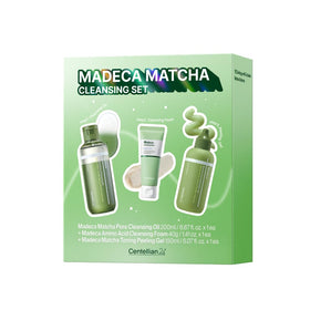 CENTELLIAN 24 front packaging shot highlighting the three-piece matcha cleansing set benefits
