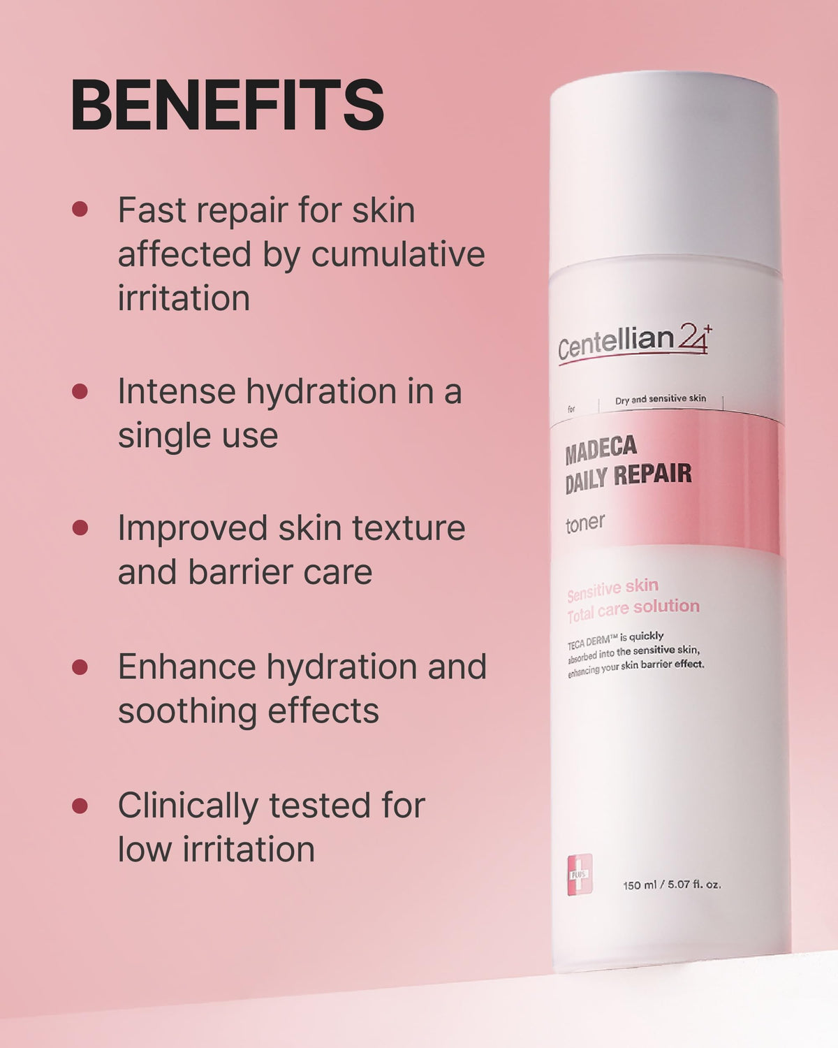 CENTELLIAN 24 150ml next to a ruler to show product size and value