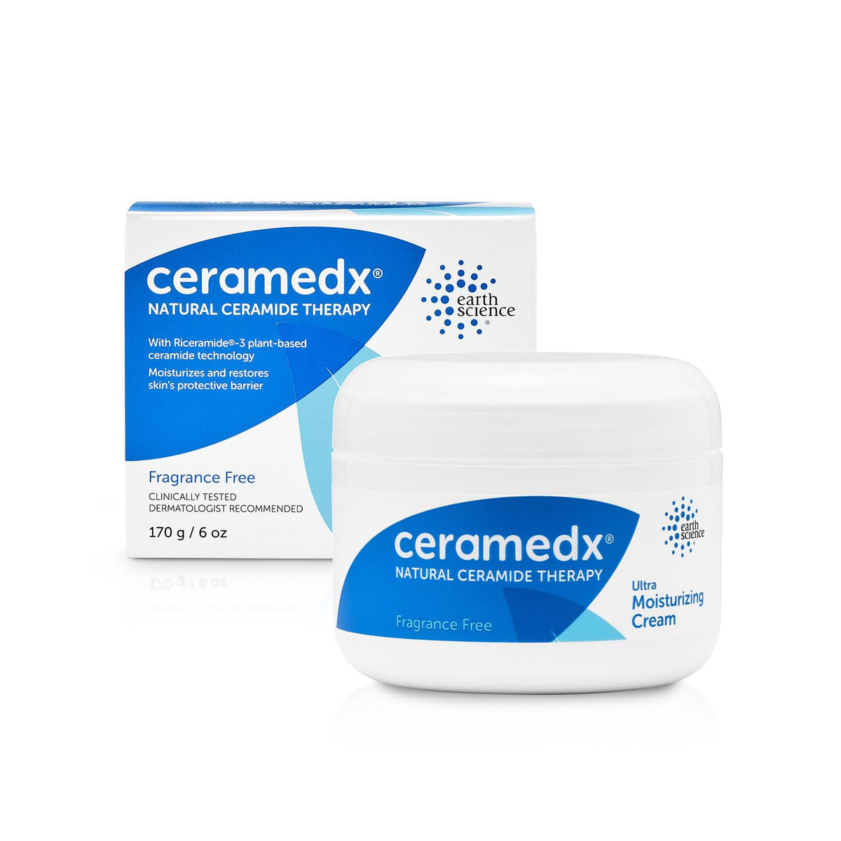 Ceramedx front jar showing label and 6 oz size delivering visible hydration benefits