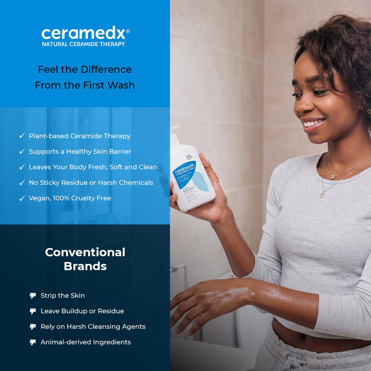Ceramedx 12 fl oz bottle held by hand showing product scale