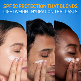 CeraVe AM applied on skin demonstrating quick absorption and blendability