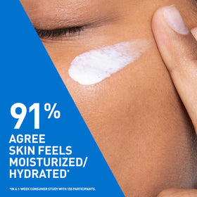 CeraVe lotion texture on hand showing lightweight hydration benefit