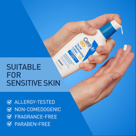 CeraVe AM packaging back label showing ingredients and usage benefits