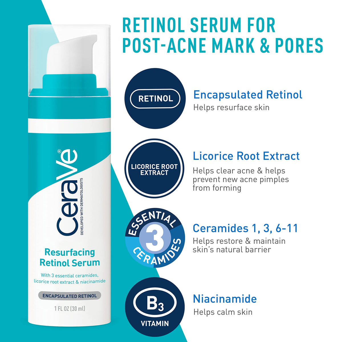 CeraVe AM facial moisturizing lotion with SPF 30 tube showing lightweight spread