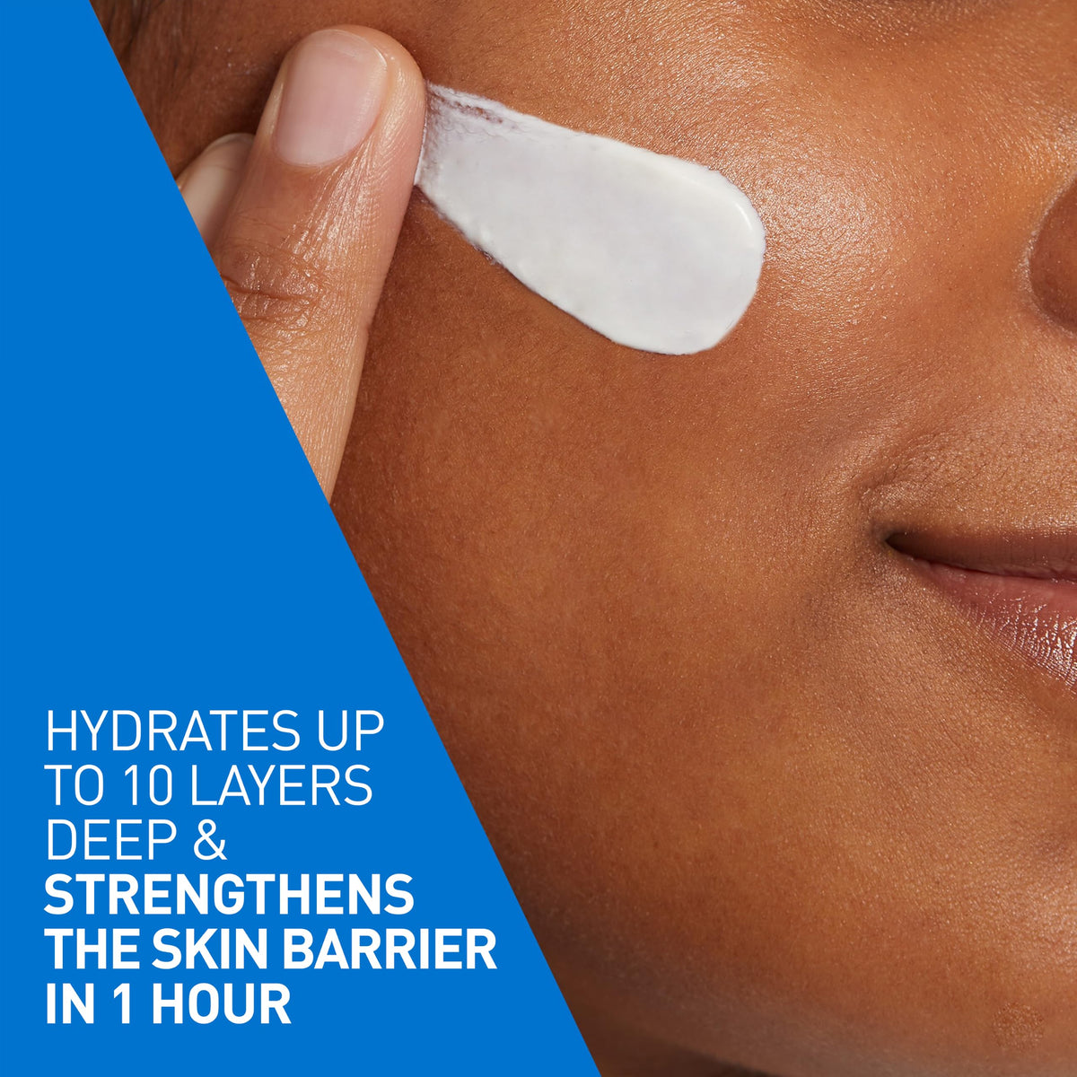 CeraVe AM texture close-up highlighting smooth, non-greasy finish