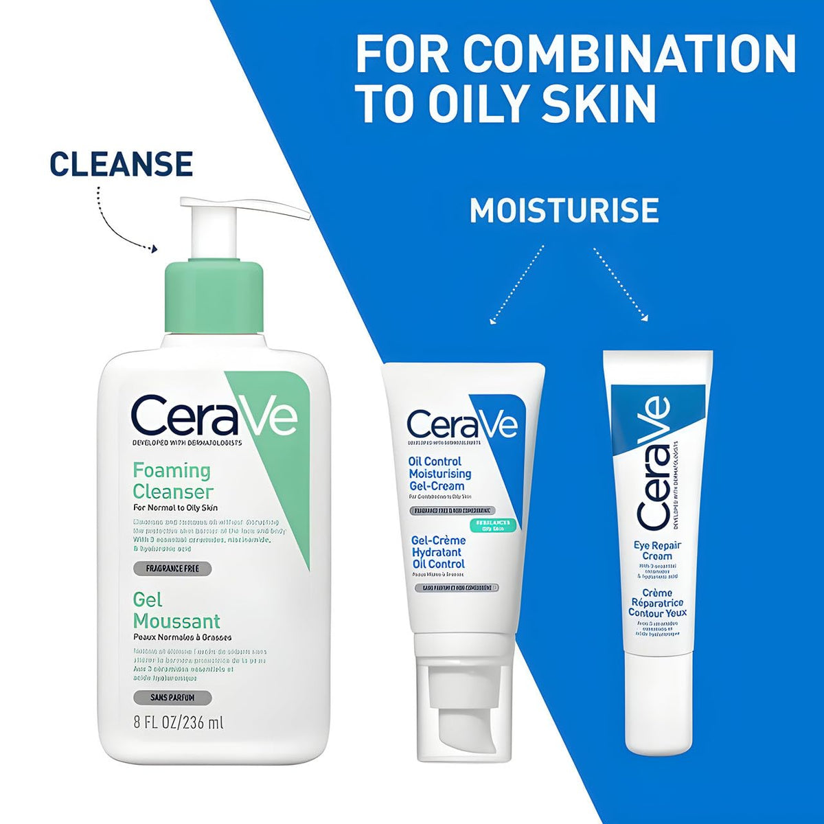 CeraVe applied to hand illustrating quick-absorbing, non-greasy benefit