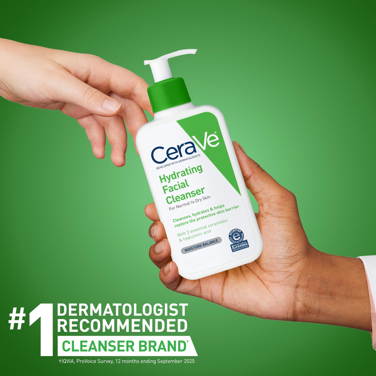 CeraVe bottle on bathroom shelf in routine scene, suggests everyday use convenience