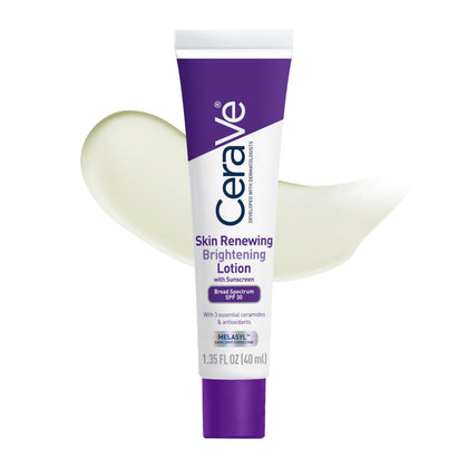 CeraVe front packaging showing SPF 30 and brightening benefits
