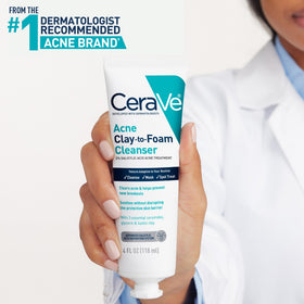 CeraVe mask applied on face showing targeted clay action and oil absorption