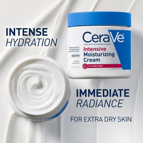 CeraVe cream being smoothed onto skin for barrier support and softening