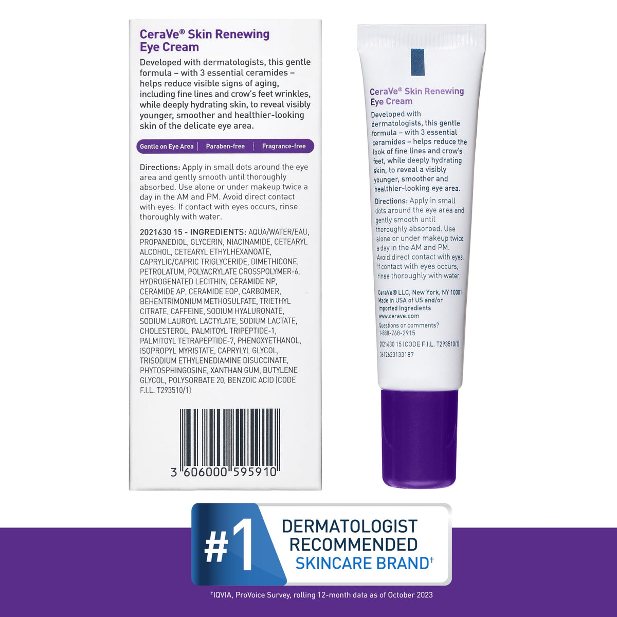 CeraVe tube beside hand to show product size and travel-friendly benefit