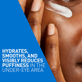 Applying CeraVe Eye Repair Cream with ring finger for gentle hydration