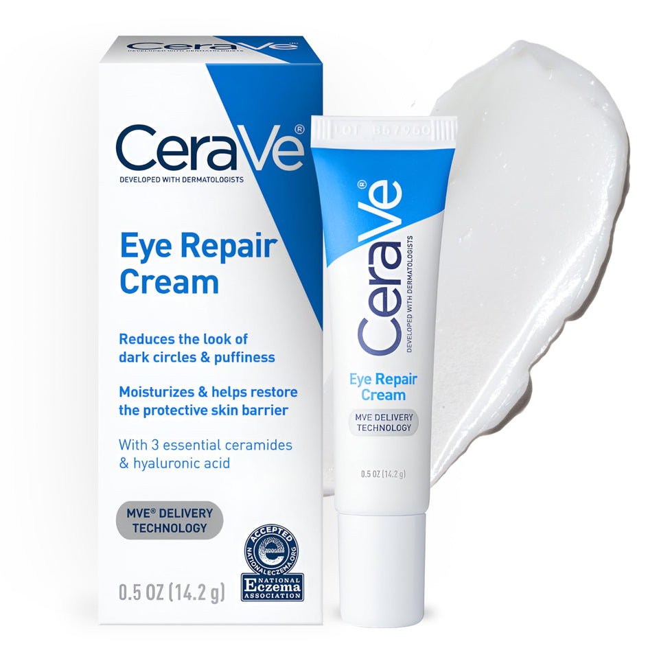 CeraVe Eye Repair Cream front tube showing packaging and brand benefit