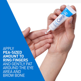 CeraVe Eye Repair Cream ingredients label highlighting ceramides and hyaluronic acid