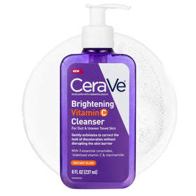 CeraVe front packaging showing cleanser and brightening benefits