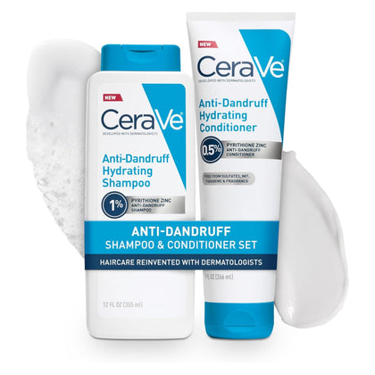 CeraVe front packaging showing shampoo and conditioner set benefiting scalp health