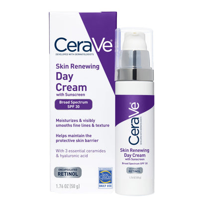 CeraVe front packaging showing SPF 30 protection and benefits