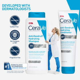 CeraVe before and after hair comparison showing reduced flakes and smoother hair