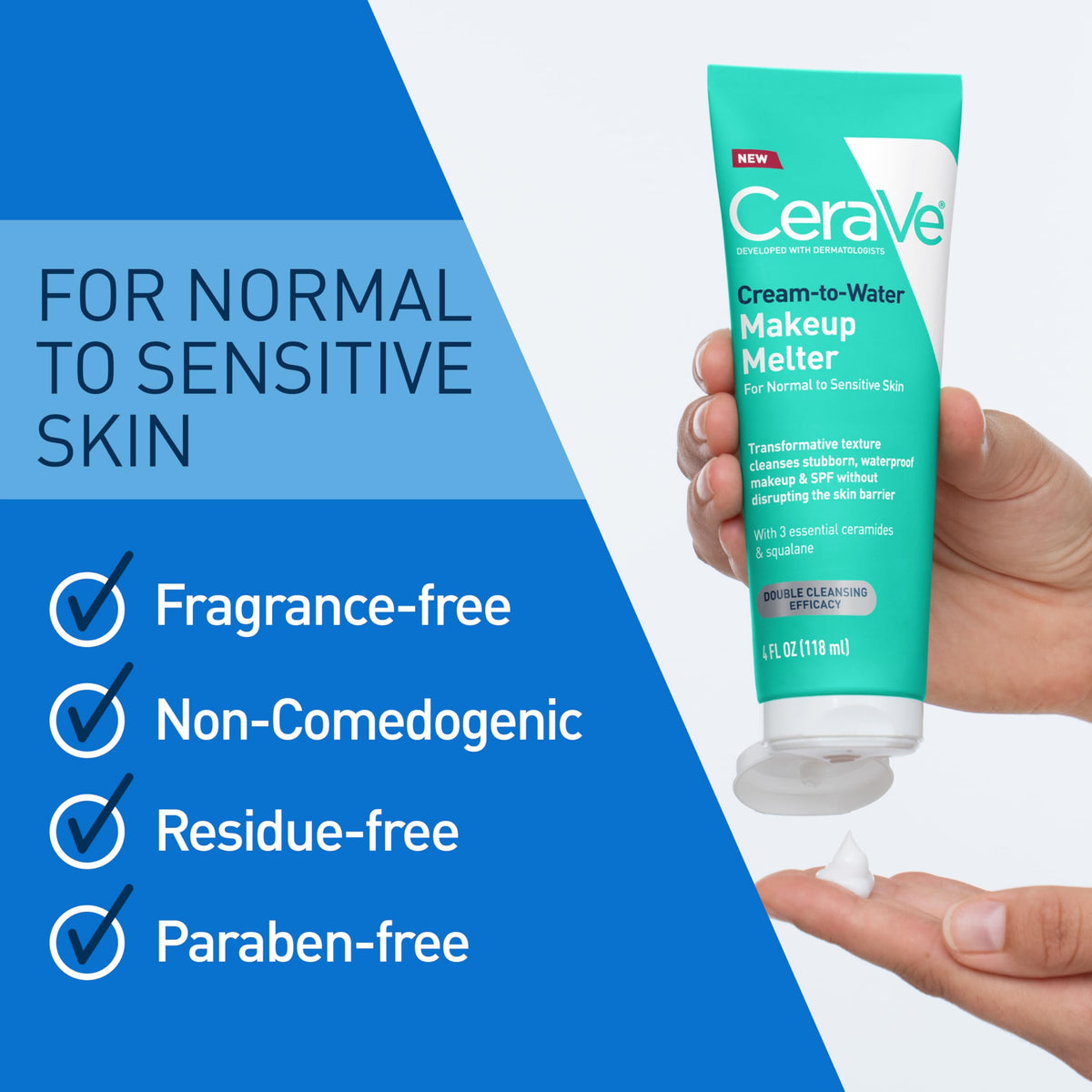 CeraVe ingredient label showing ceramides and squalane for barrier support
