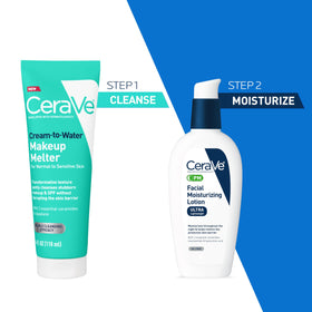CeraVe product styled on bathroom counter suggesting everyday skincare routine