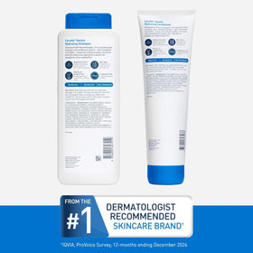 CeraVe duo on bathroom shelf as lifestyle scene for daily routine