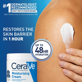 CeraVe dispense on palm highlighting quick absorption and easy spread