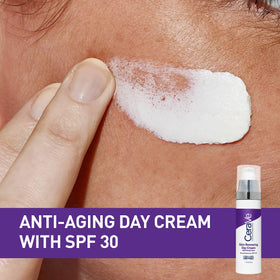 CeraVe dispensing cream onto finger for easy morning application