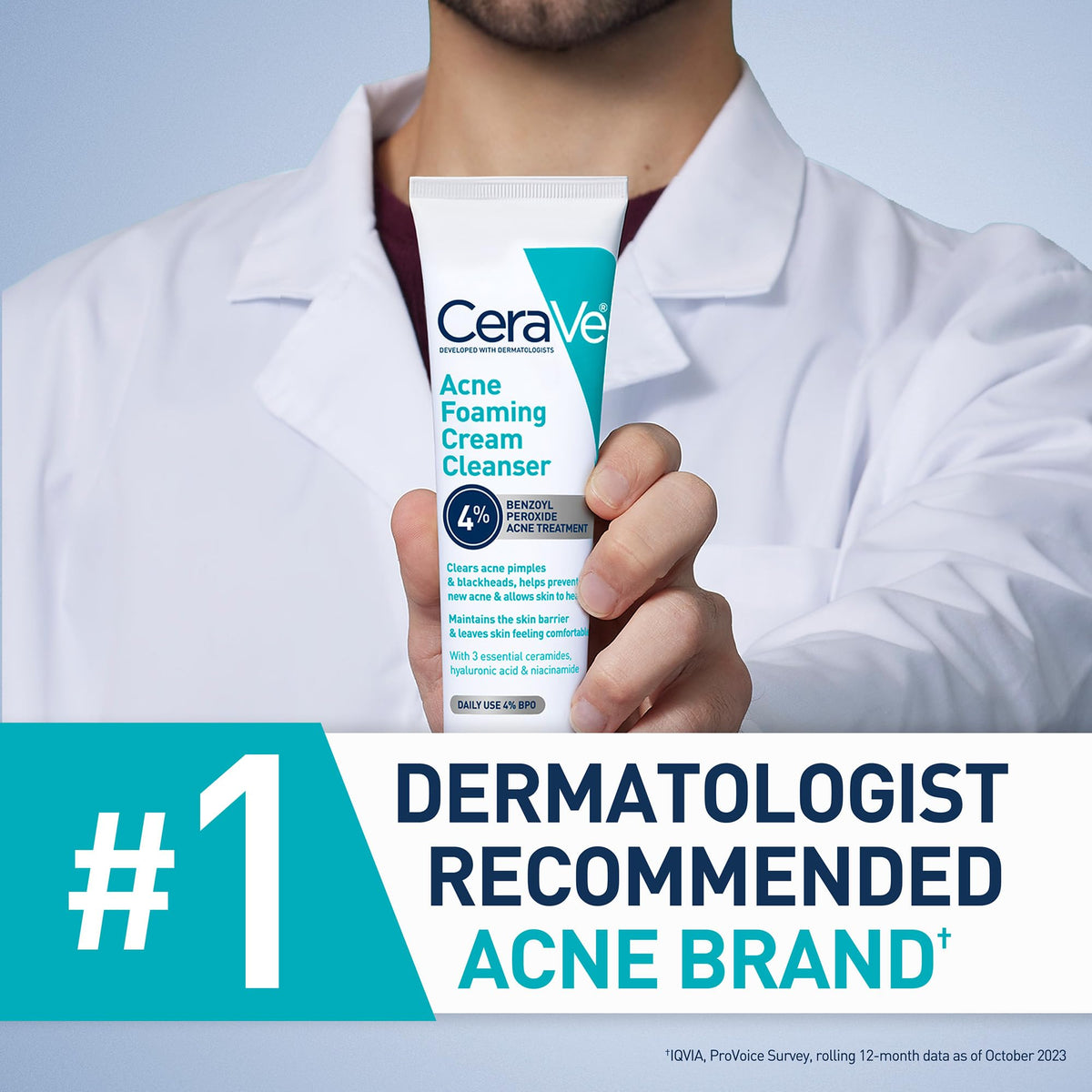 CeraVe pump dispensing cleanser illustrating convenient daily application