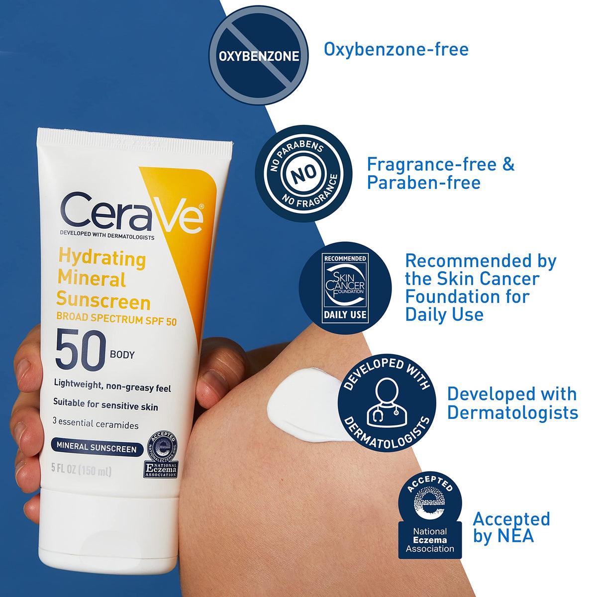 CeraVe lotion texture on fingertip showing smooth, non-greasy finish
