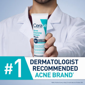 CeraVe applied to shoulder and chest to treat body acne spots effectively