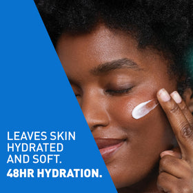 CeraVe being wiped off with a cotton pad to illustrate effortless makeup removal