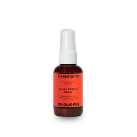 Ceremonia front packaging showing 2 fl oz bottle and clear label benefits