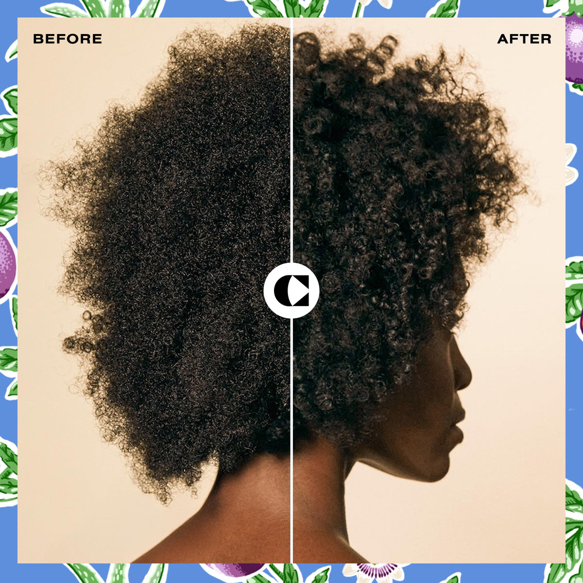 Ceremonia before and after image showing reduced frizz
