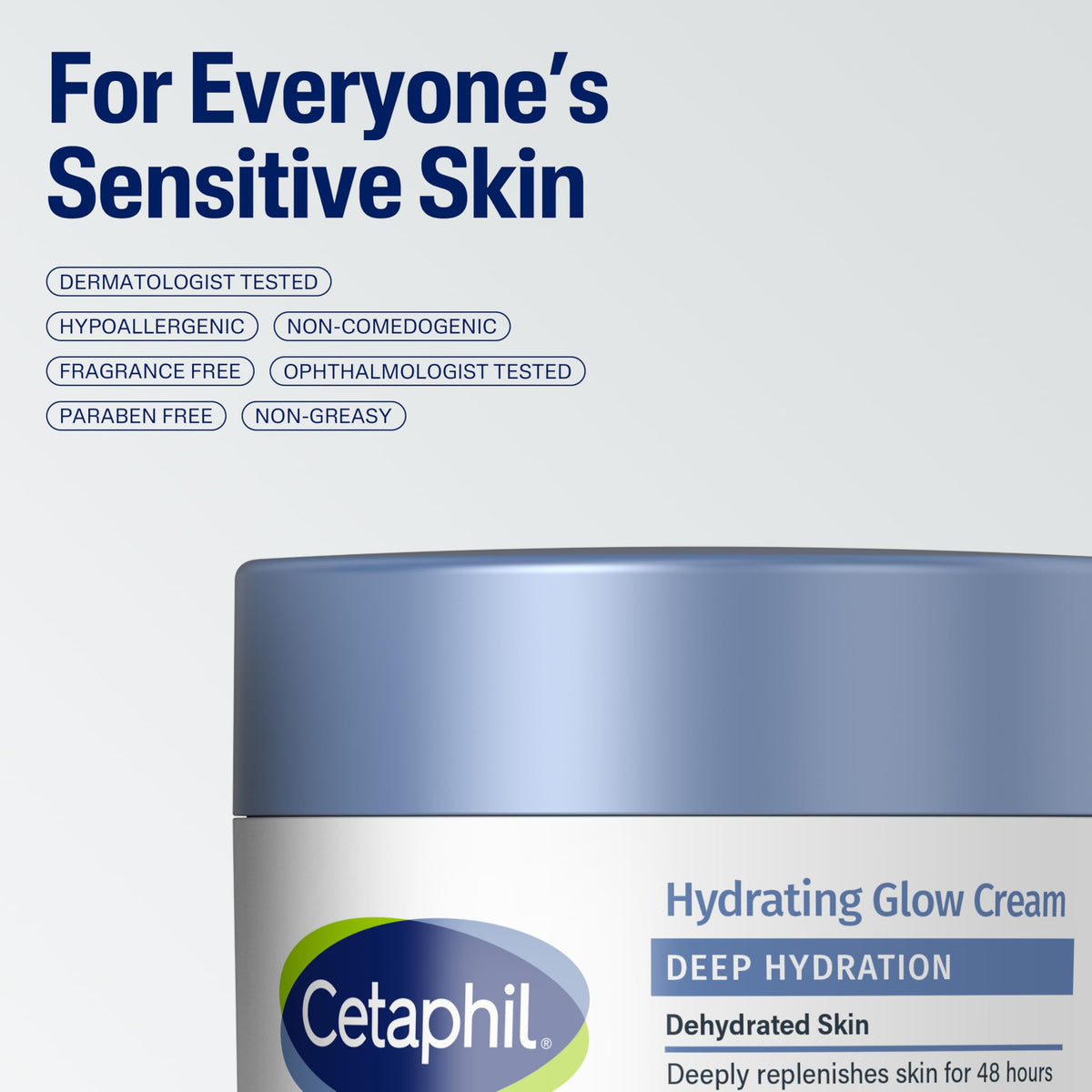 Cetaphil 1.7 oz next to common objects showing travel-friendly size benefit