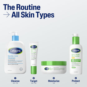 Cetaphil being applied to cheek demonstrating gentle, non-greasy moisture
