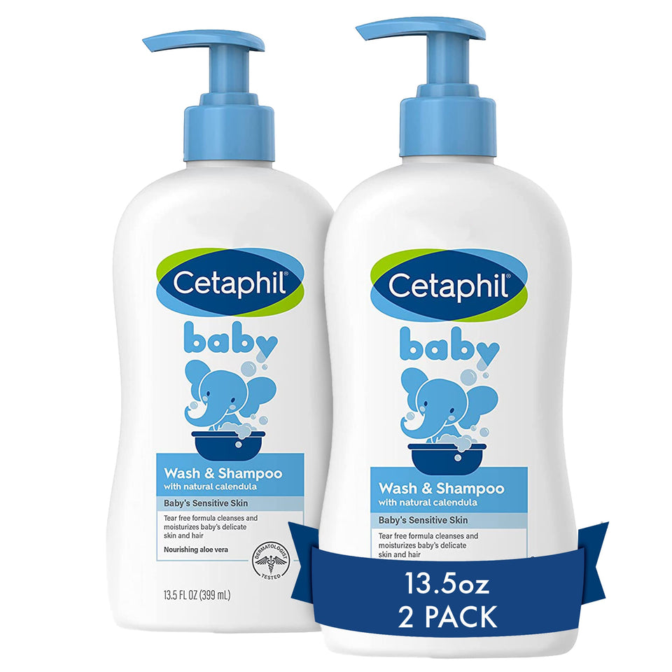Cetaphil baby front packaging showing gentle 2-in-1 wash benefit