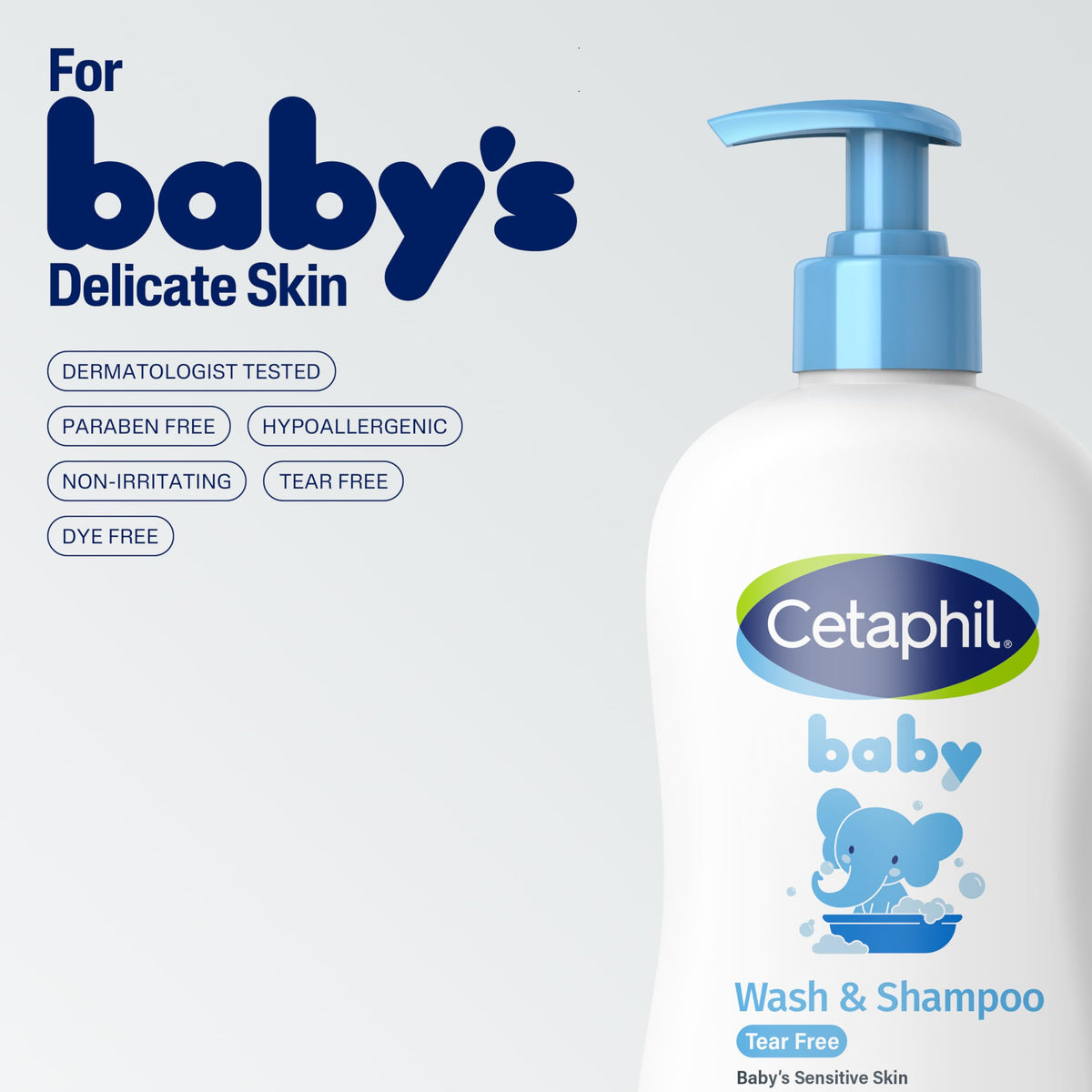 Cetaphil baby ingredients label closeup showing hypoallergenic formulation