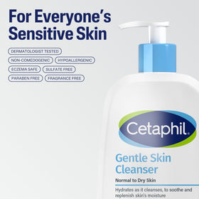 Cetaphil on bathroom counter in lifestyle setting promoting daily routine