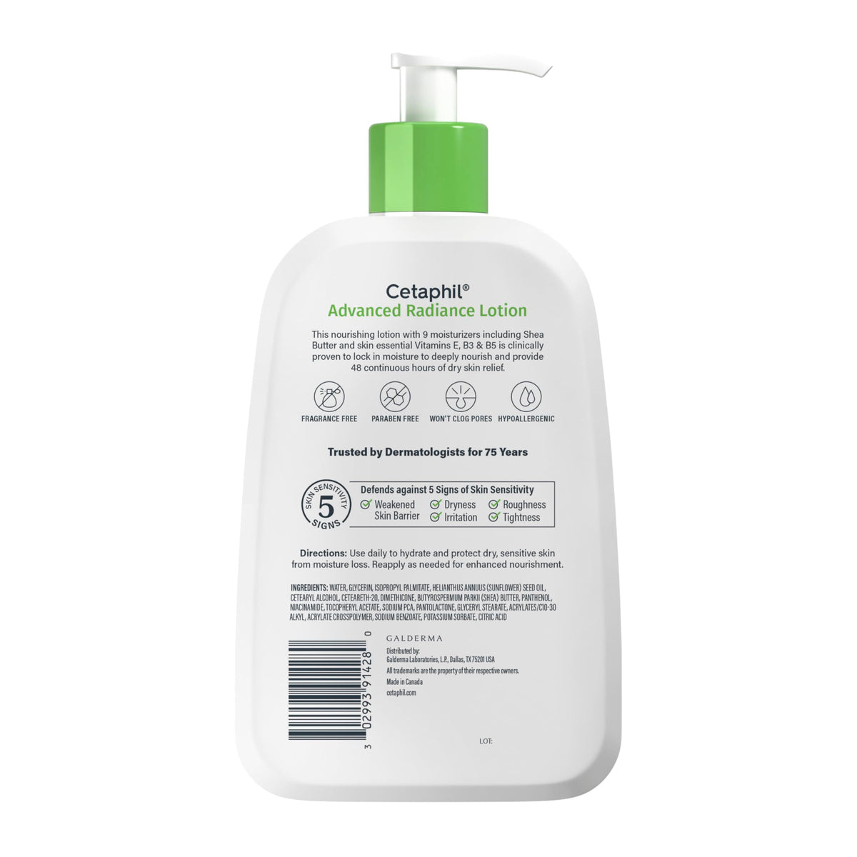 Two Cetaphil bottles on bathroom shelf showing daily-use convenience