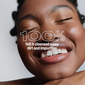 before and after skin shot with Cetaphil showing clearer, balanced skin