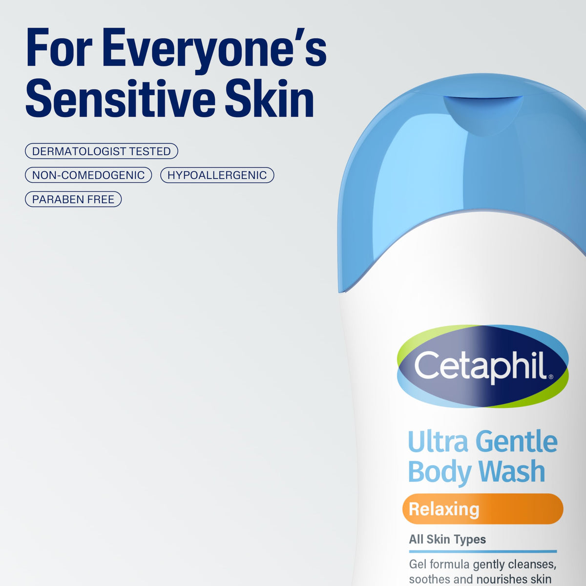Cetaphil bottle beside common items for accurate size scale benefit