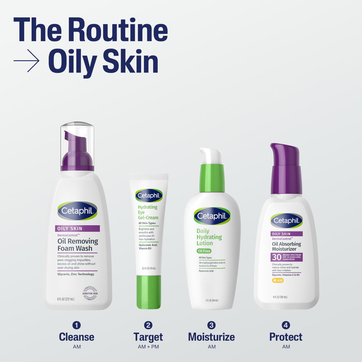 Cetaphil DermaControl matte skin result reducing shine and controlling oil