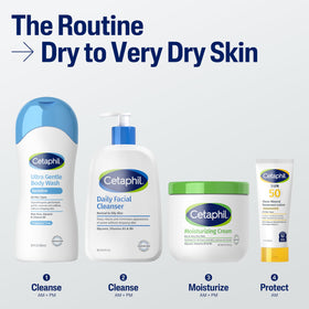 Cetaphil used on elbows and knees lifestyle shot showing targeted relief