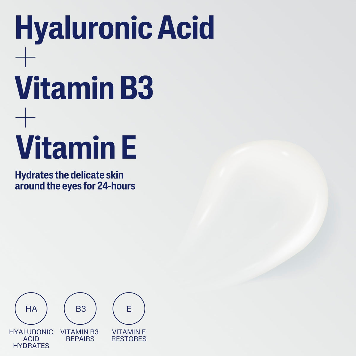 Cetaphil label ingredient list close-up highlighting hyaluronic acid and vitamins