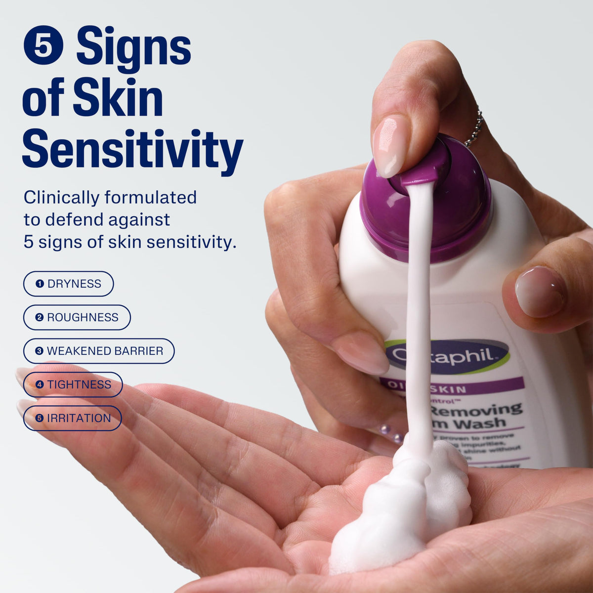 Cetaphil pump close-up demonstrating easy dispensing and hygiene